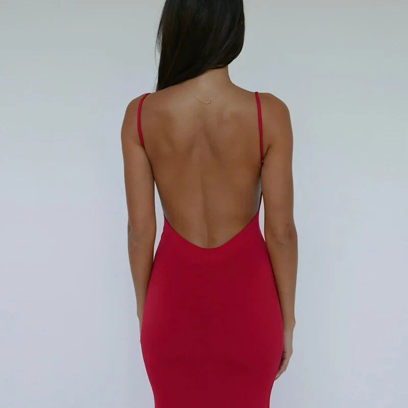 Serena Draped Backless Maxi Dress