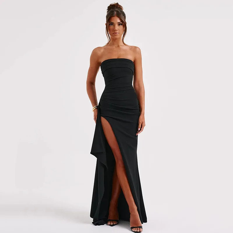 Aurora Off-Shoulder Split Maxi Dress