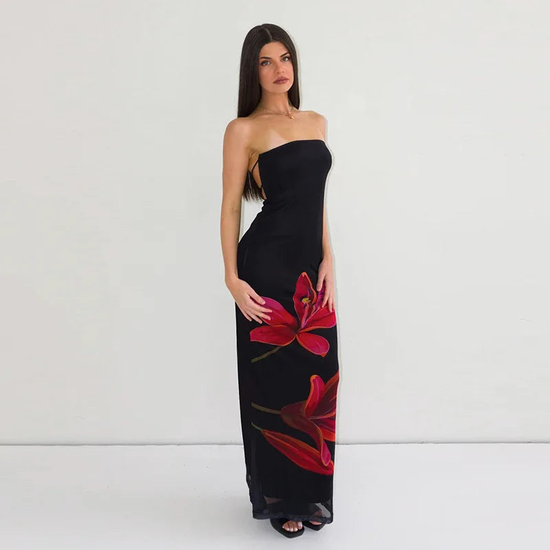 Blossom Grace Off-Shoulder Floral Maxi Dress