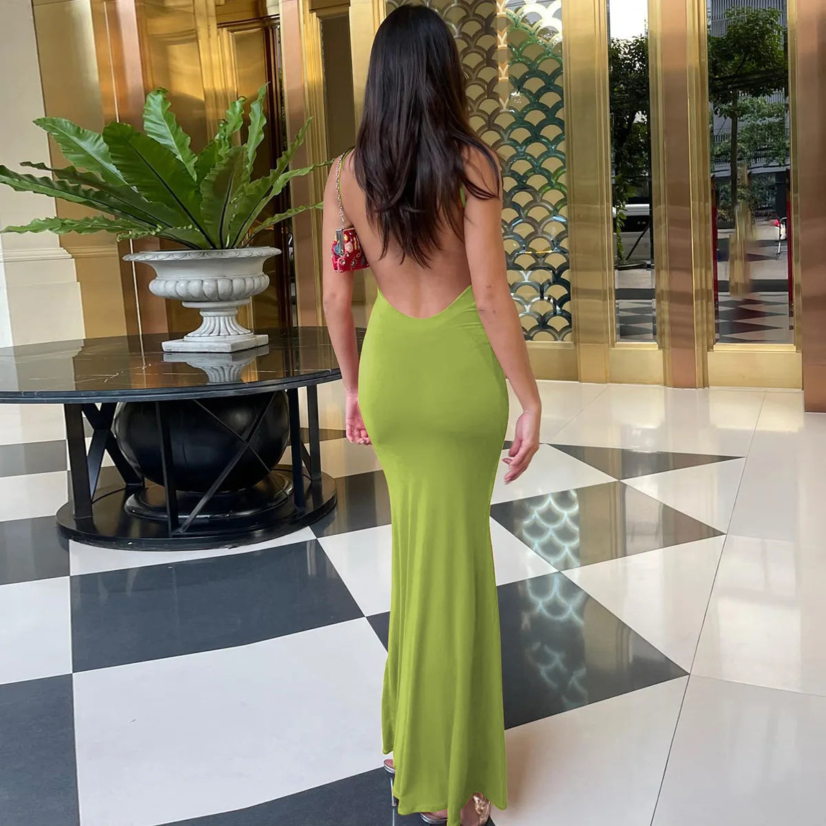 Serena Draped Backless Maxi Dress