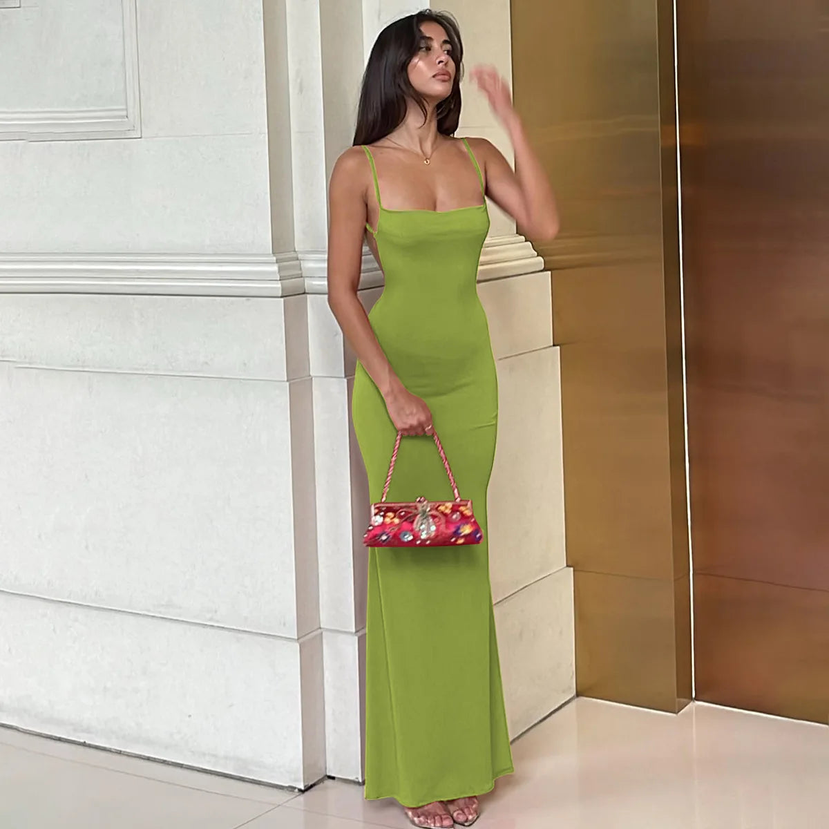Serena Draped Backless Maxi Dress
