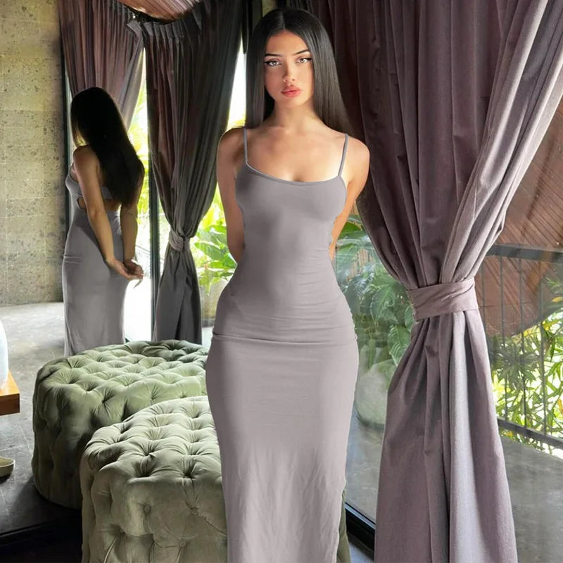 Soleia Backless Spaghetti Strap Maxi Dress