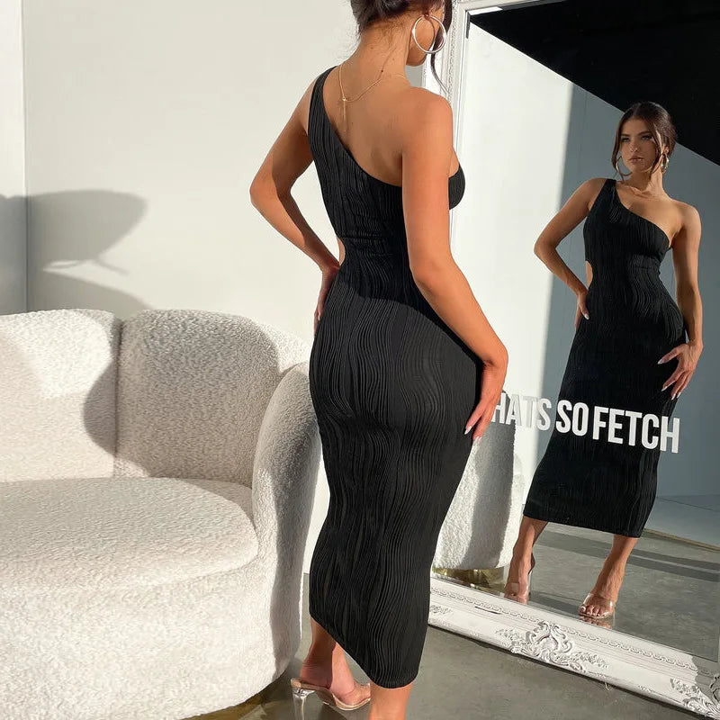 Nova One-Shoulder Cut-out Midi Dress