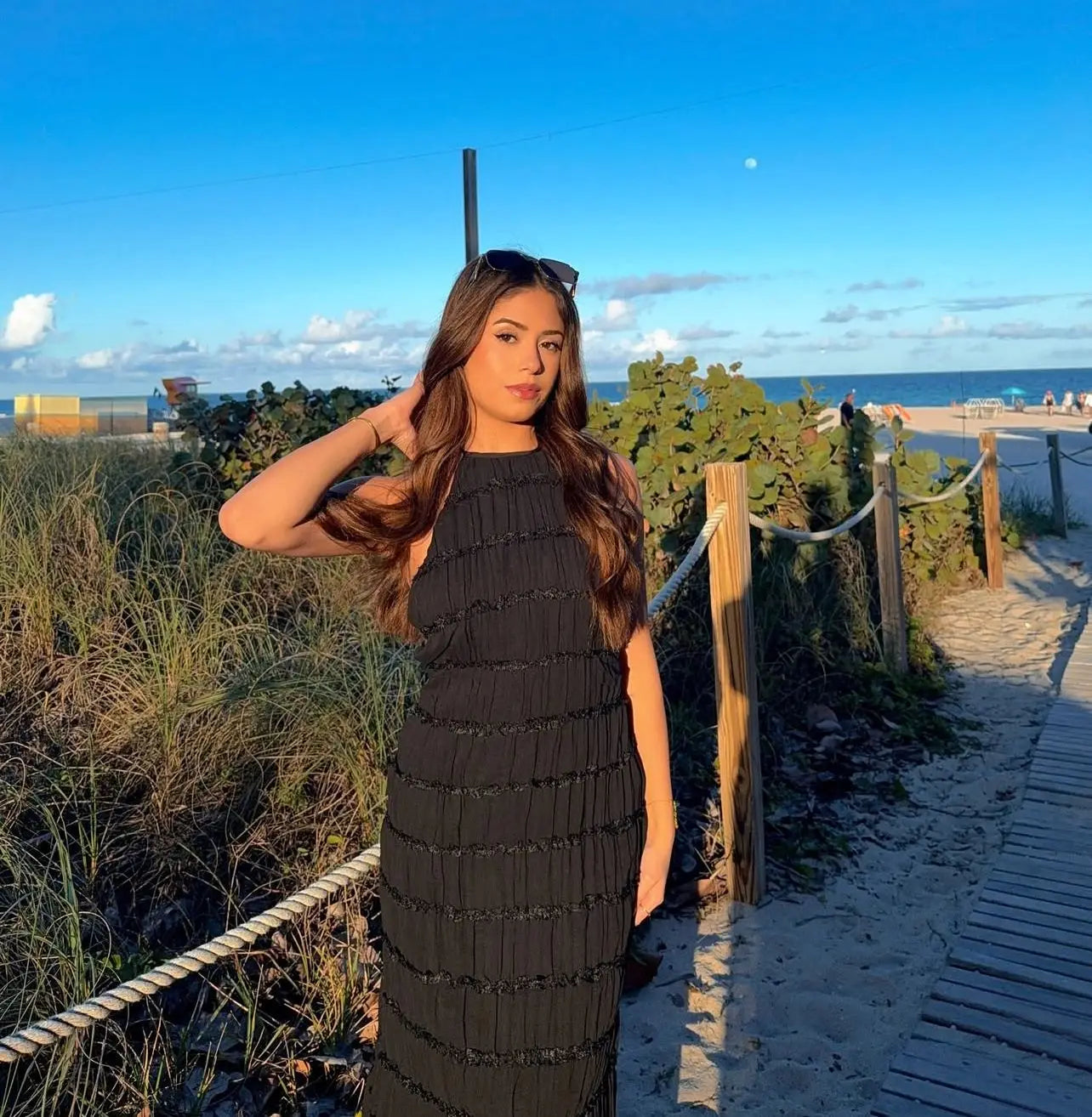 Isla Frill Hem Backless Maxi Dress