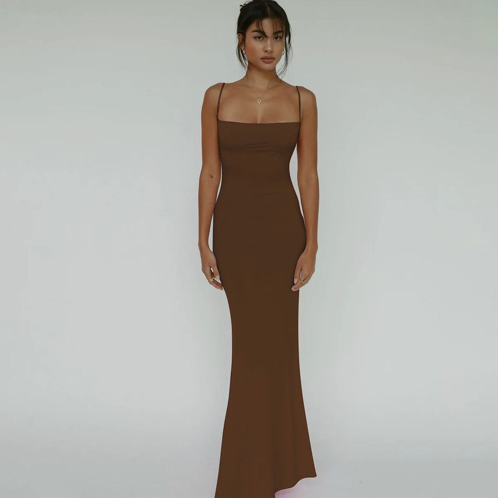 Serena Draped Backless Maxi Dress