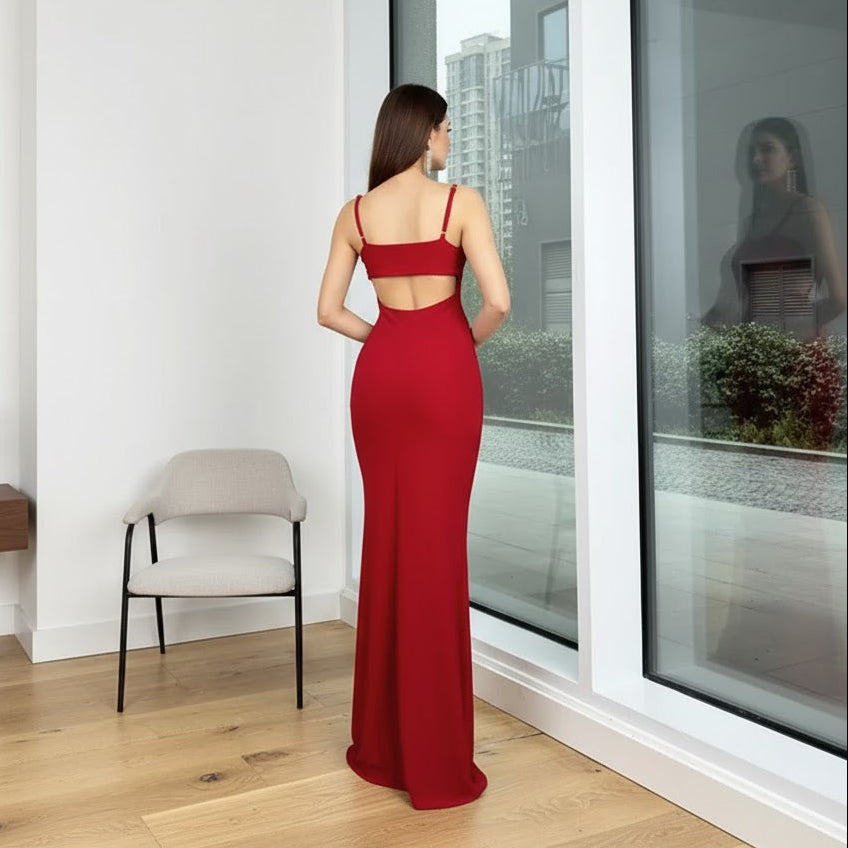Soleia Backless Spaghetti Strap Maxi Dress